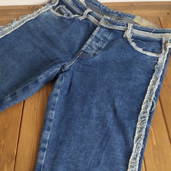 Diesel Skinny Cropped Raw Hem Jeans SZ 28 - Picture 3 of 16